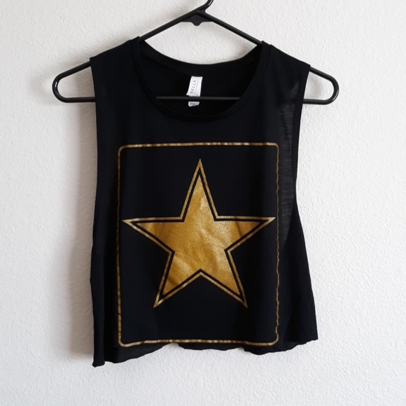 Bella Canvas Tops - 🌟Gold star crop top